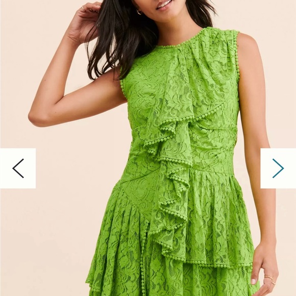Vibrant Green Ruffled Dress - Picture 5 of 6